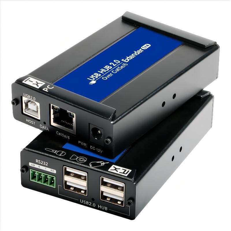 U2EX60S PoC 4 port USB2.0 + RS232 K/M Extender
