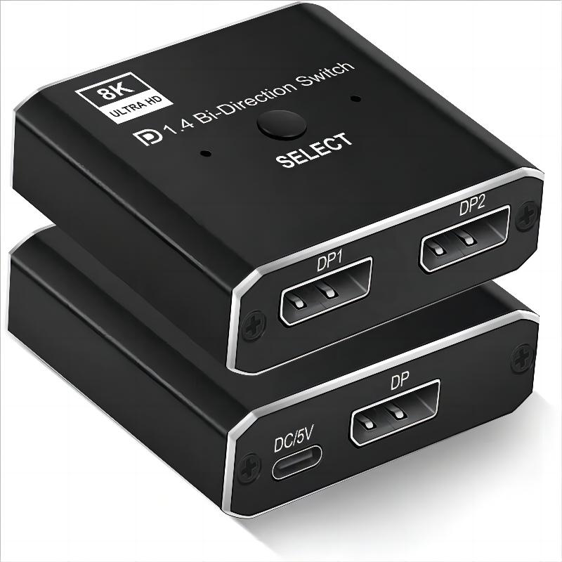 2 Ports 8K DisplayPort 1.4  Bi-mode KVM Switch