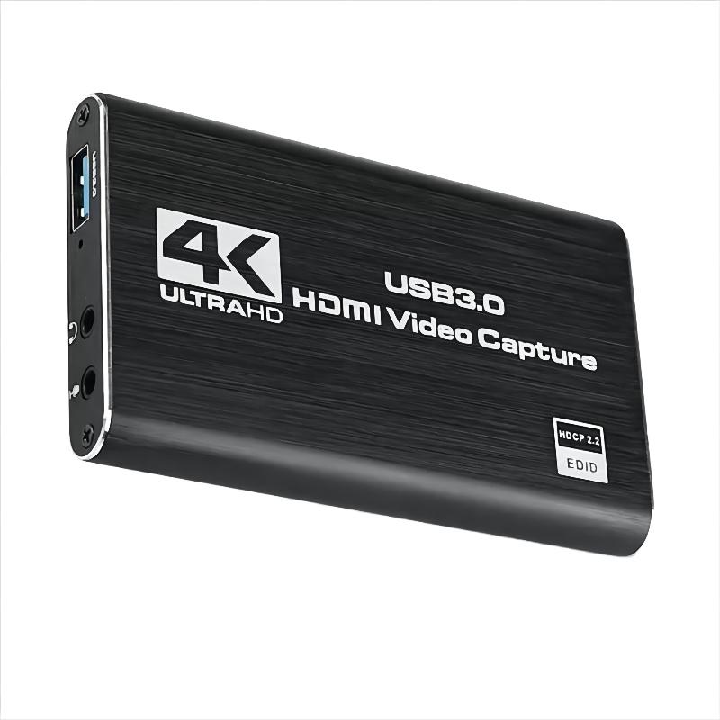 4K 60Hz HDMI to USB 3.0 Video Capture with 1x HDMI Loop-out, 1x 3.5mm Mic, 1x3.5mm Aux